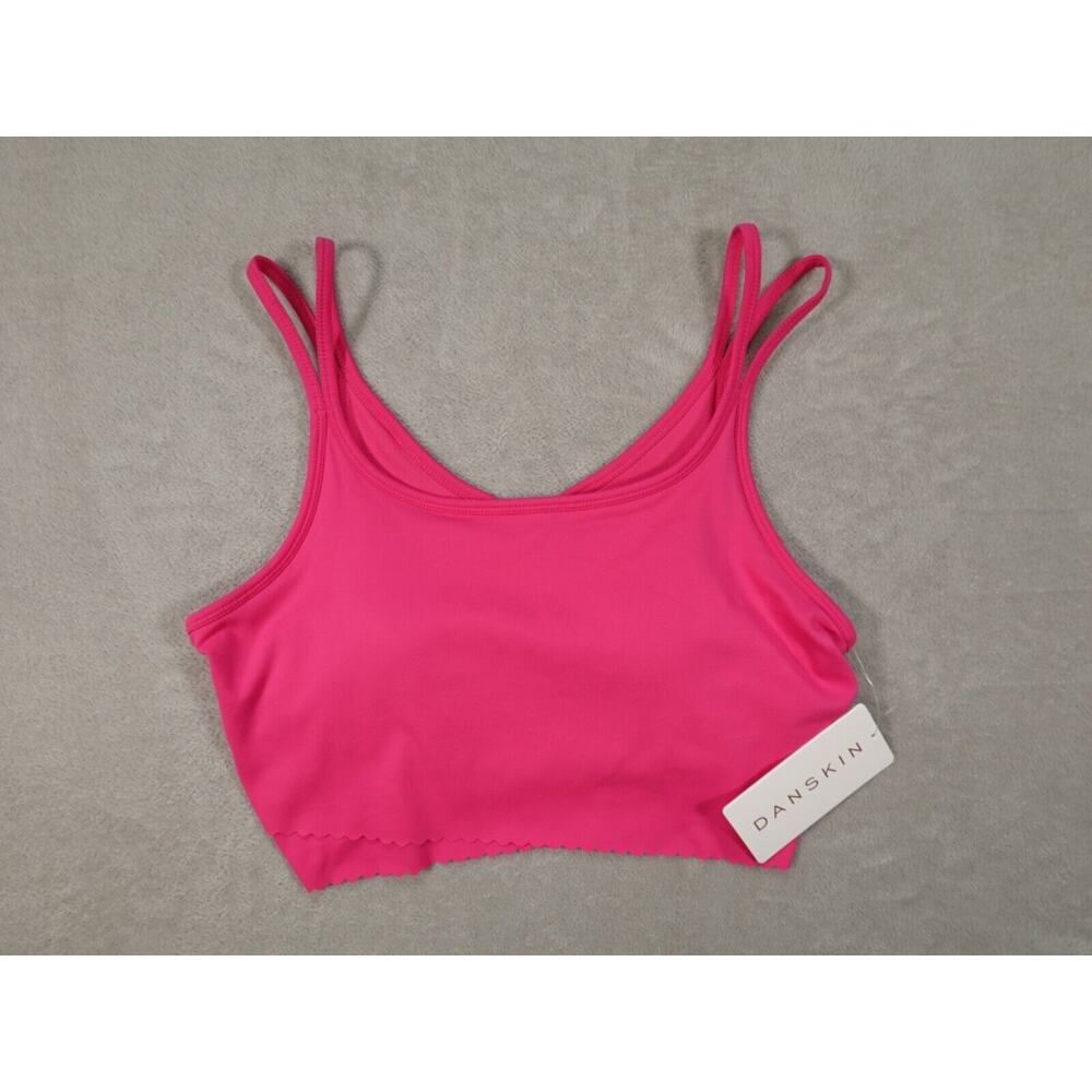 Danskin Womens Pink Scallop Crop Tank Size L